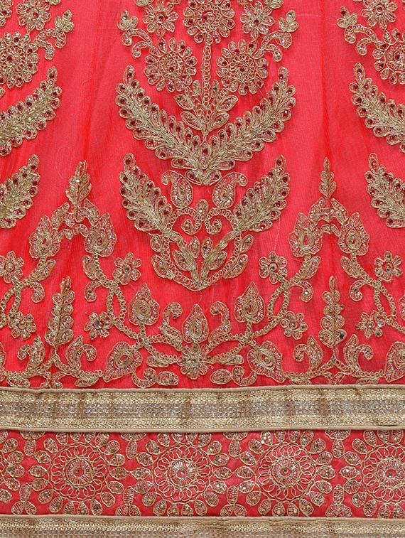 zari embroidered a-line lehenga - 16187999 - Zoom Image - 5