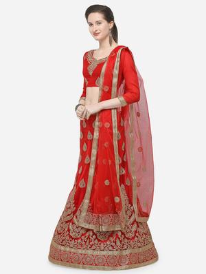 zari embroidered a-line lehenga - 16188000 - Standard Image - 2