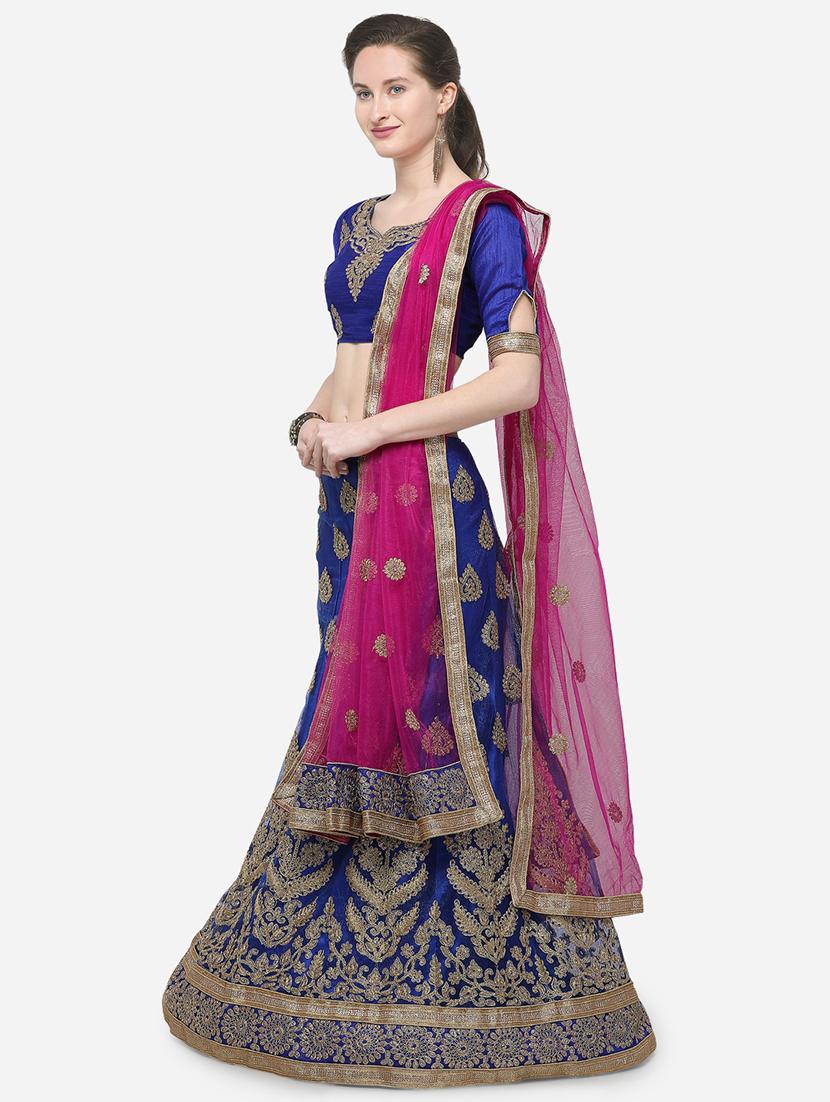 zari embroidered a-line lehenga - 16188001 - Zoom Image - 2