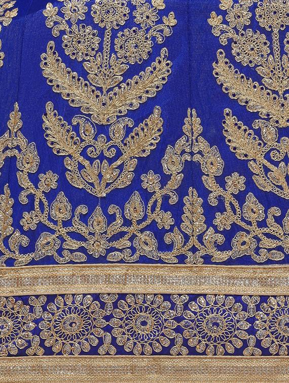 zari embroidered a-line lehenga - 16188001 - Zoom Image - 5