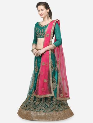 zari embroidered a-line lehenga - 16188003 - Standard Image - 2