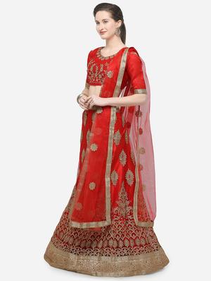 zari embroidered a-line lehenga - 16188004 - Standard Image - 2