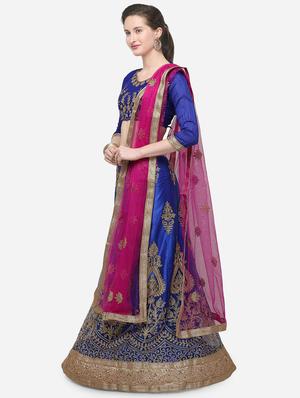 zari embroidered a-line lehenga - 16188005 - Standard Image - 2