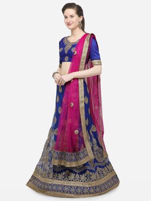 zari embroidered a-line lehenga - 16188007 - Standard Image - 2