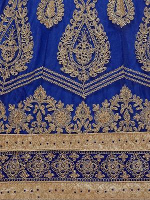 zari embroidered a-line lehenga - 16188007 - Standard Image - 5