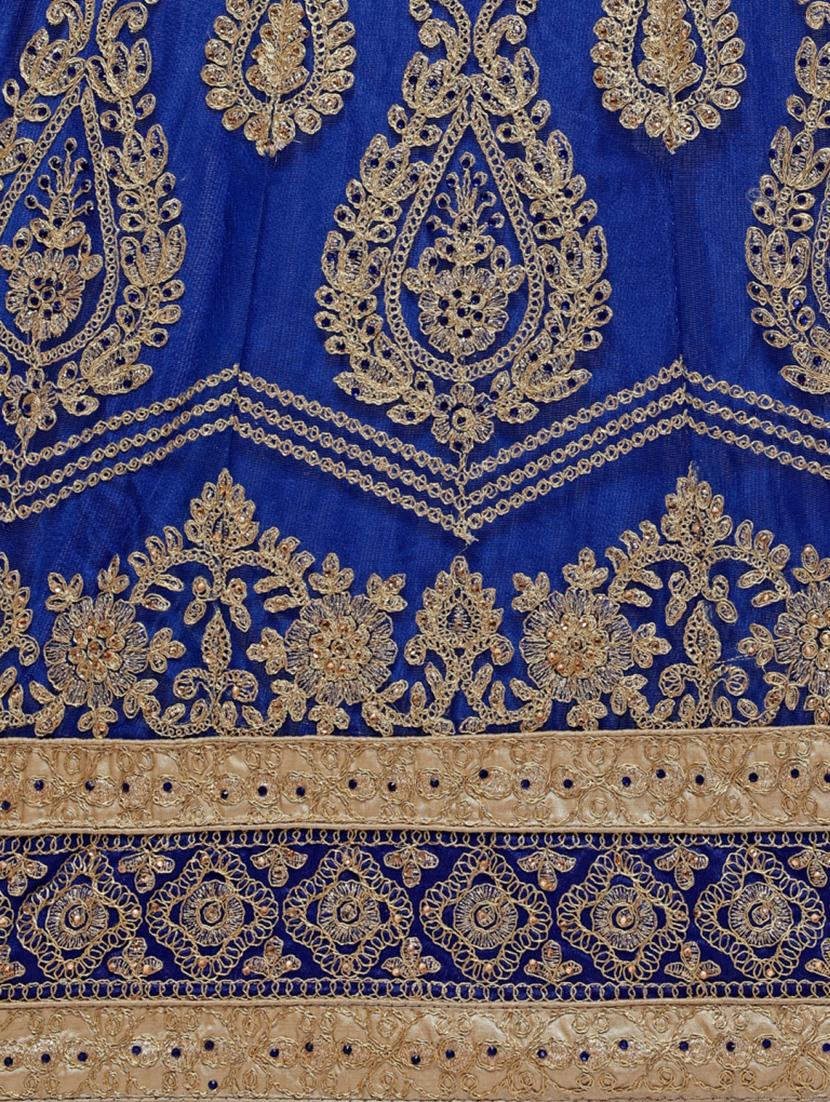 zari embroidered a-line lehenga - 16188007 - Zoom Image - 5