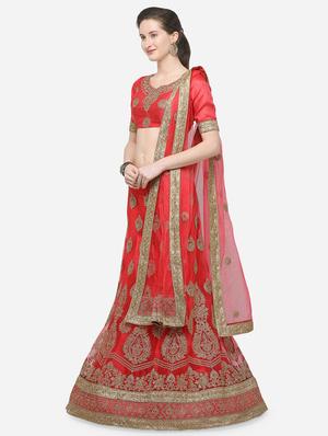 zari embroidered a-line lehenga - 16188008 - Standard Image - 2