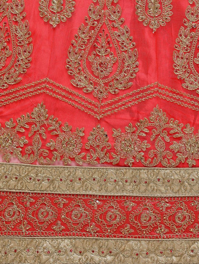 zari embroidered a-line lehenga - 16188008 - Zoom Image - 5