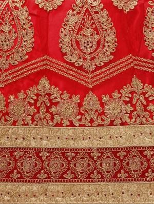 zari embroidered a-line lehenga - 16188010 - Standard Image - 5