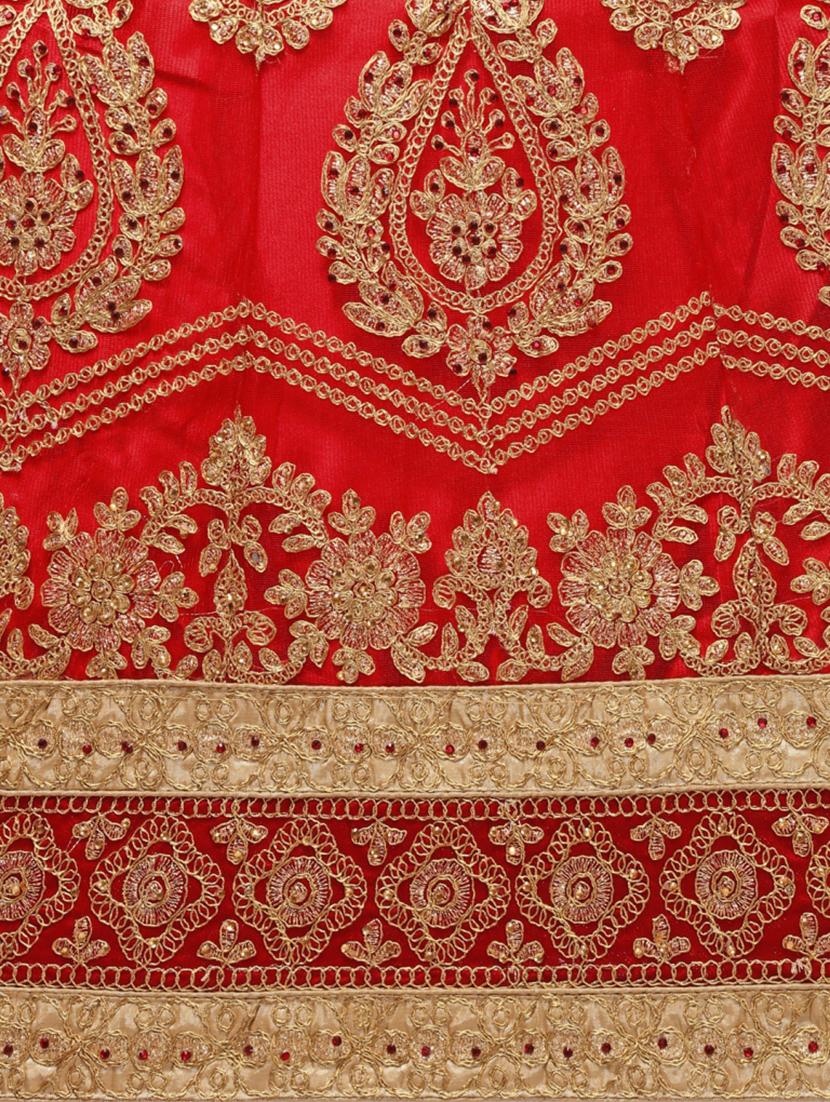 zari embroidered a-line lehenga - 16188010 - Zoom Image - 5