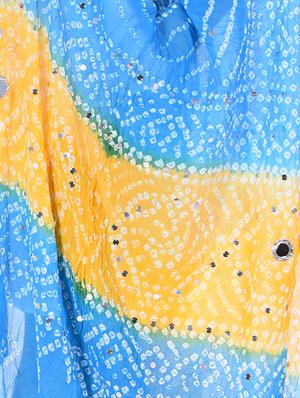 sky blue bandhani dupatta - 16188459 - Standard Image - 2