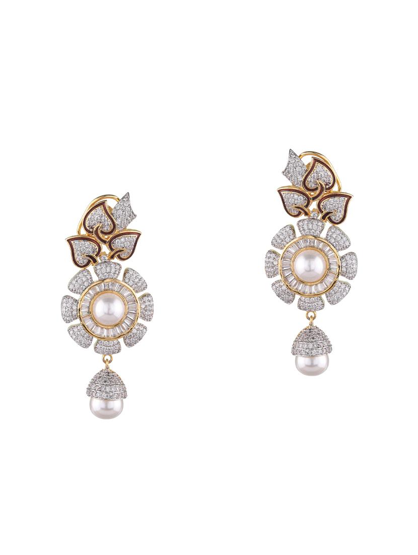 white brass pendants and earring - 16189025 - Zoom Image - 2