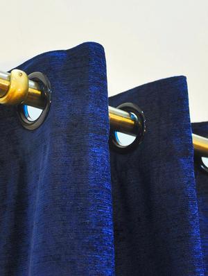 Monochrome Single Polyester Window Curtain - Royal Blue - 16189816 - Standard Image - 2
