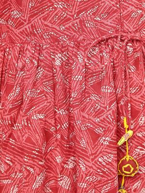 cold shoulder printed layered kurta - 16190132 - Standard Image - 5