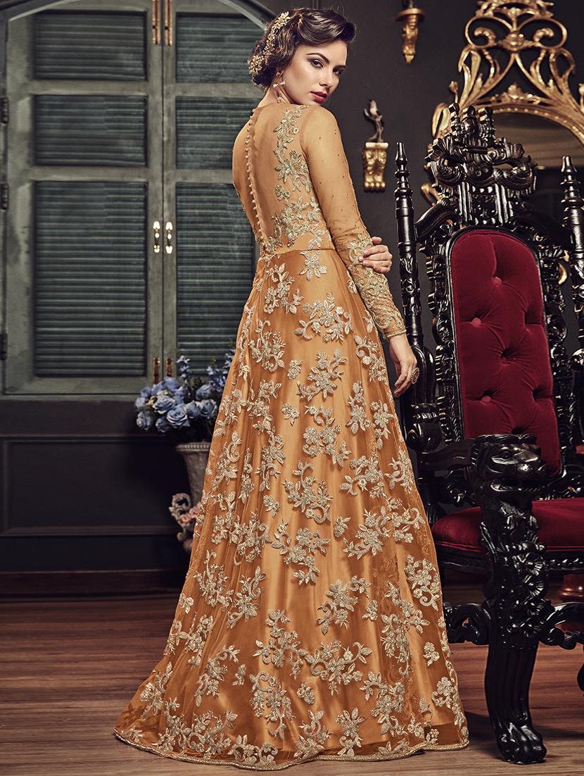 Embellished anarkali semi-stitched suit - 16190434 - Zoom Image - 2