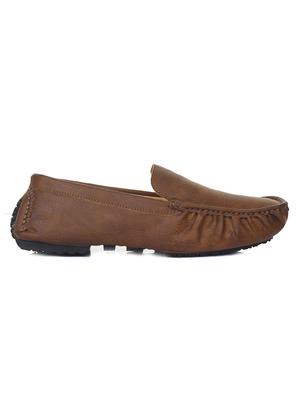 tan leatherette slip on loafers - 16190730 - Standard Image - 2
