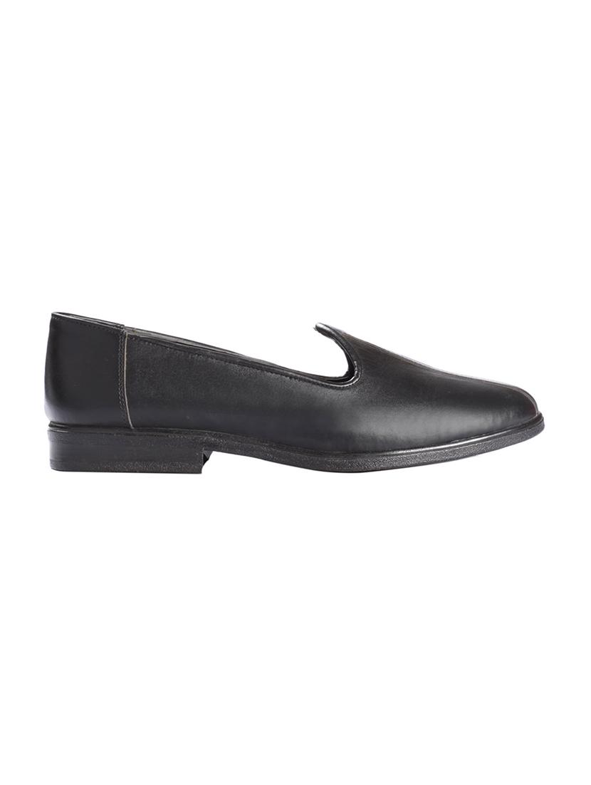 black leatherette slip on jutis - 16190802 - Zoom Image - 2
