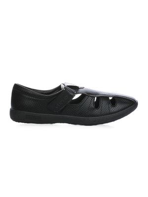 black leatherette back strap sandals - 16190958 - Standard Image - 2