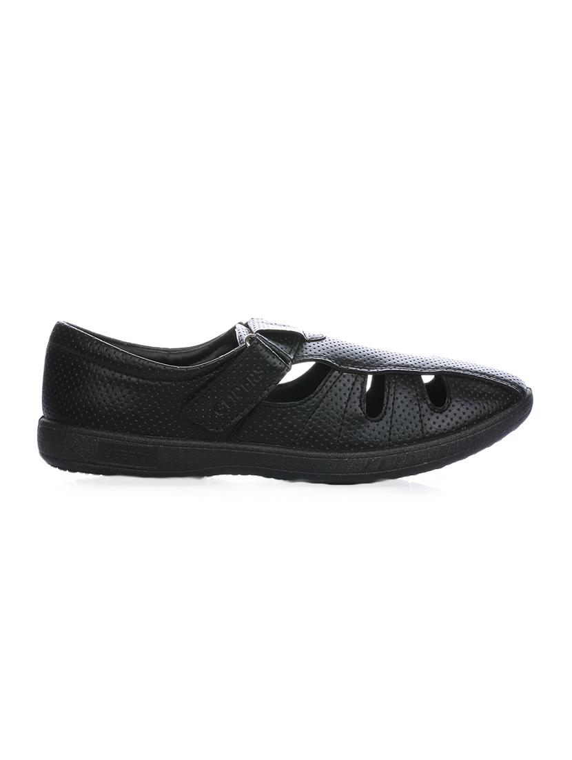 black leatherette back strap sandals - 16190958 - Zoom Image - 2