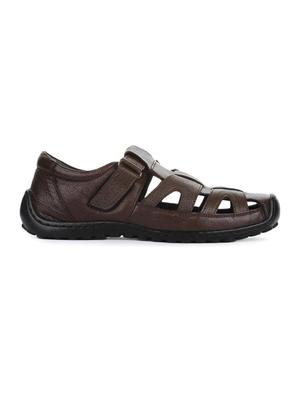 brown leather back strap sandals - 16190960 - Standard Image - 2