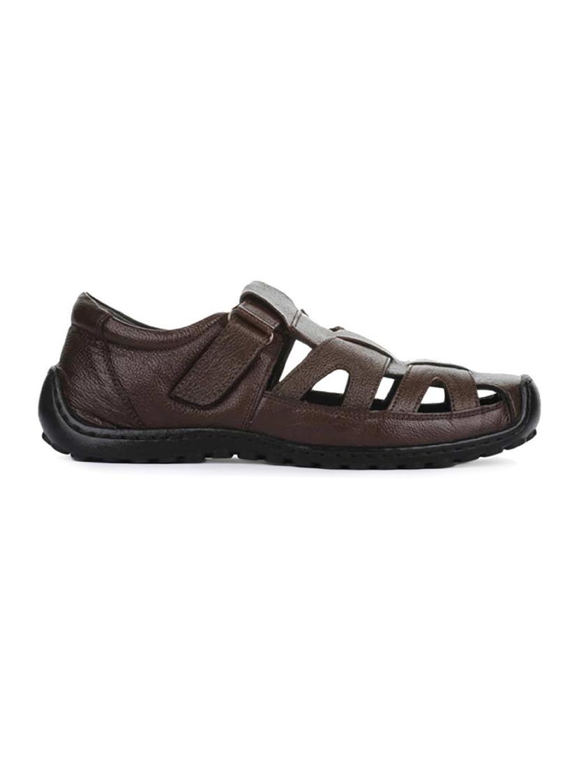 brown leather back strap sandals - 16190960 - Zoom Image - 2