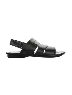 black leatherette back strap sandals - 16191004 - Standard Image - 2