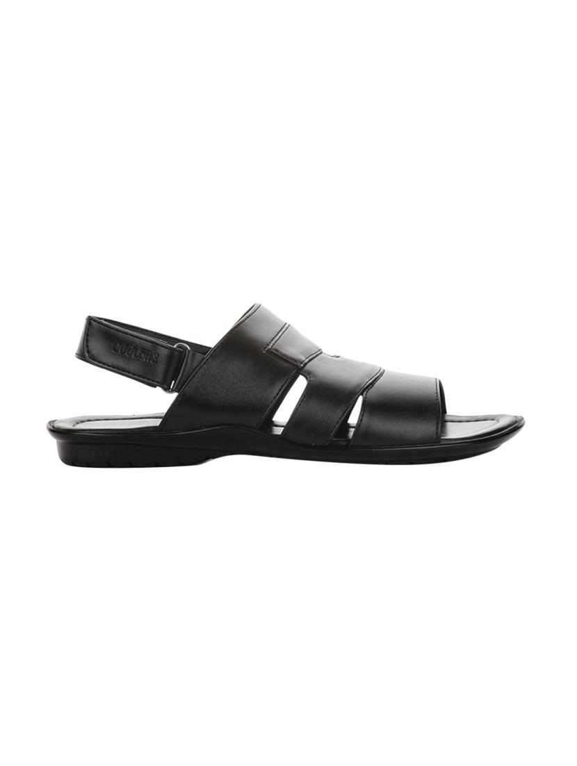 black leatherette back strap sandals - 16191004 - Zoom Image - 2