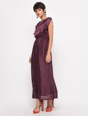 ruffle detail striped maxi dress - 16192775 - Standard Image - 2