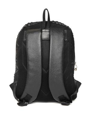textured black canvas backpack - 16193259 - Standard Image - 2