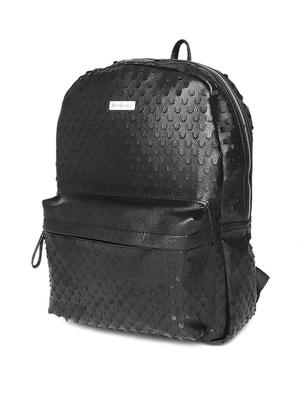 textured black canvas backpack - 16193259 - Standard Image - 5