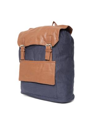 blue & brown canvas backpack - 16193270 - Standard Image - 5