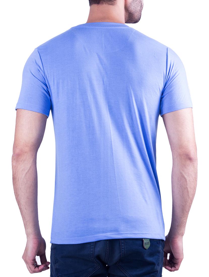 blue typographic chest print t-shirt - 16193945 - Zoom Image - 2
