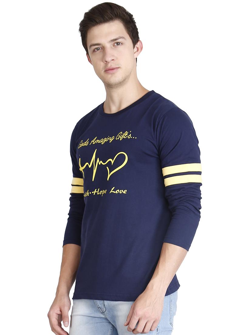 navy blue typographic chest print t-shirt - 16194298 - Zoom Image - 2