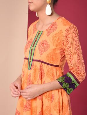 Printed flared kurta - 16195257 - Standard Image - 5
