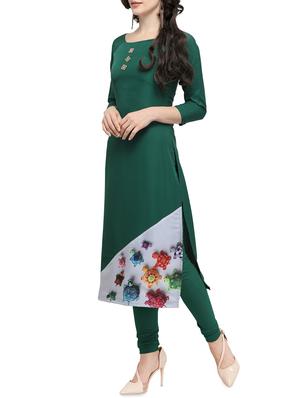 digital print straight solid kurta - 16195395 - Standard Image - 2