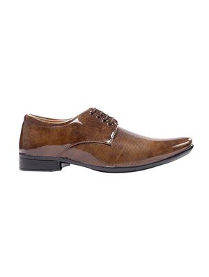 tan patent leather lace-up derbys - 16195588 - Standard Image - 2