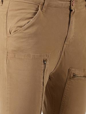 brown solid chinos - 16196660 - Standard Image - 5