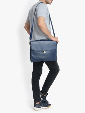 blue leatherette (pu) messenger bag - 16197612 - Standard Image - 5