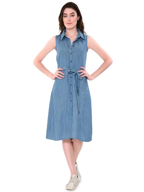 tie front a-line dress - 16197741 - Very Small Image - 1