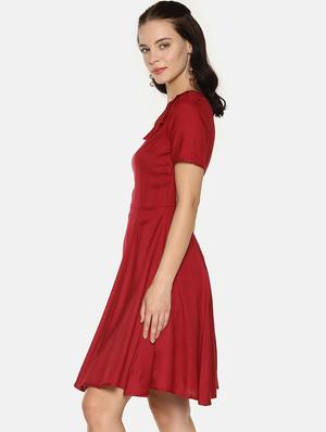 bow detail flared dress - 16198023 - Standard Image - 2