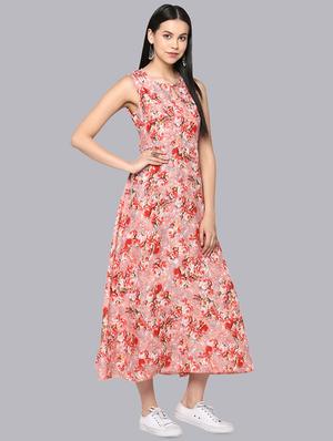 floral flared ethnic dress - 16198836 - Standard Image - 2