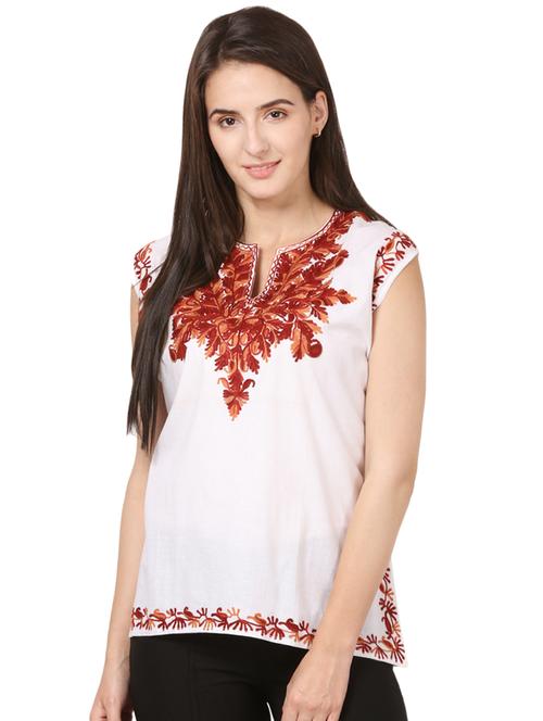 embroidered straight kurti - 16199295 - Standard Image - 1