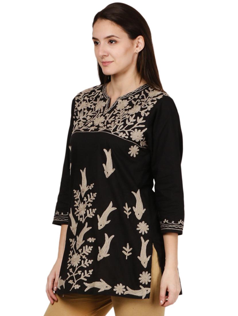 chikankari straight kurti - 16199313 - Zoom Image - 2