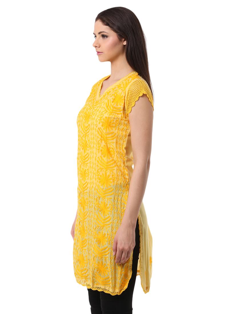 Chikankari straight kurta - 16199389 - Zoom Image - 2