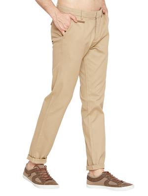 beige solid chinos - 16200146 - Standard Image - 2