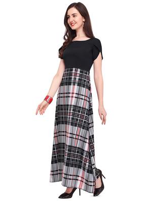 tulip sleeved plaid maxi dress - 16200653 - Standard Image - 2