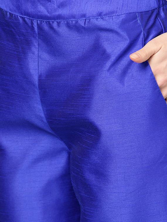 turquoise kurta pant dupatta suit set - 16200800 - Zoom Image - 5