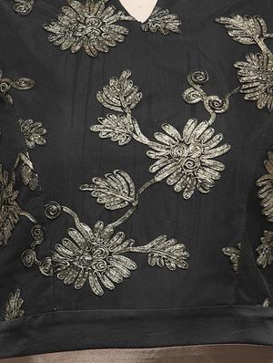 mandarin neck embroidered gown - 16201093 - Standard Image - 5