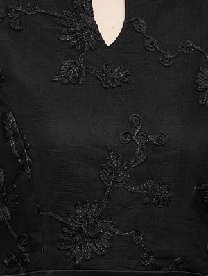 mandarin neck embroidered gown - 16201094 - Standard Image - 5