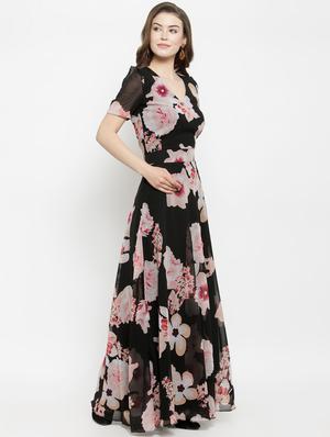 floral flared maxi dress - 16201097 - Standard Image - 2